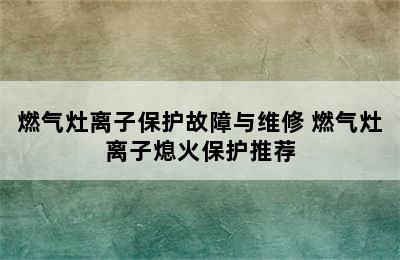 燃气灶离子保护故障与维修 燃气灶离子熄火保护推荐